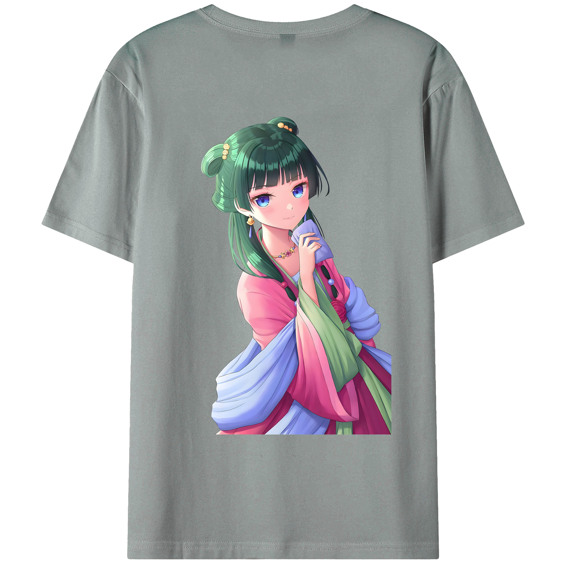 （画像用） 薬屋のひとりごと The Apothecary Diaries 綿100％ メンズ半袖Tシャツ（バックプリント） 通気性